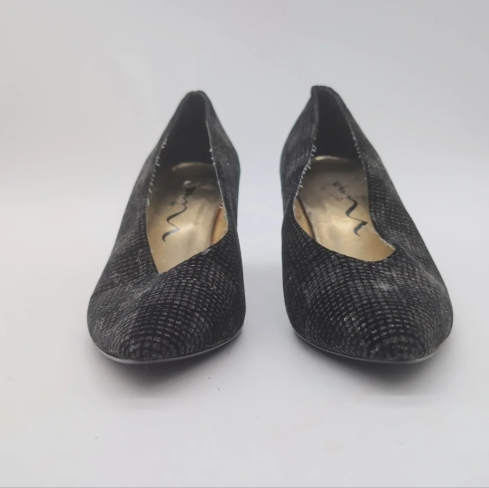 Vintage Nina Sz 10  Black Sparkle Women's Heels
